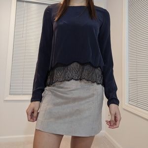 [3 for $25] Wilfred Silk Lacey Top